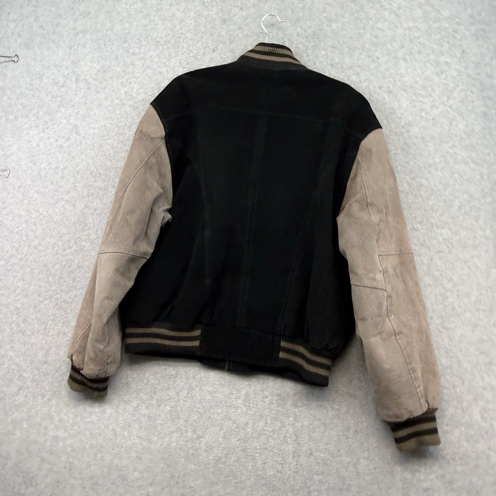 Vintage 90s Colebrook Suede Leather Varsity Bomber Jacket Size Large Letterman - Picture 8 of 9